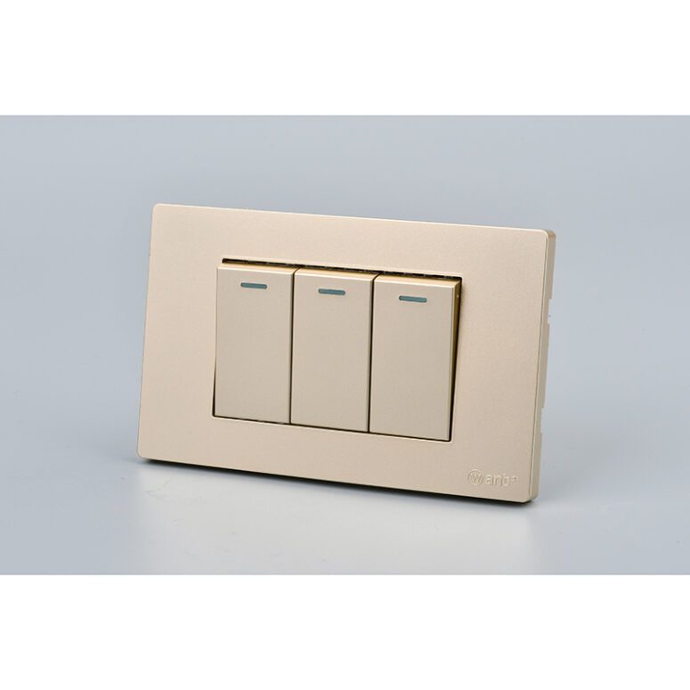 INTERRUPTOR TRIPLE MET 9/12 16A GOLD 10PC