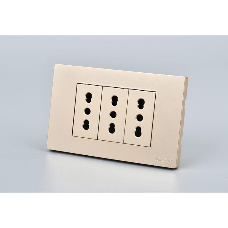 TOMACORRIENTE TRIPLE MET 16A GOLD 10PCĀ