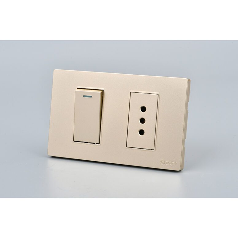 INTERRUPTOR*1 MET 9/12 16A+TOMACORRIENTE*1 10A GOLD 10PC
