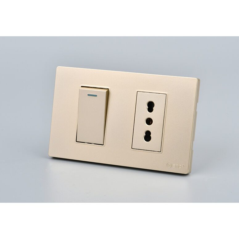 INTERRUPTOR*1 MET 9/12 16A+TOMACORRIENTE*1 16A GOLD 10PC