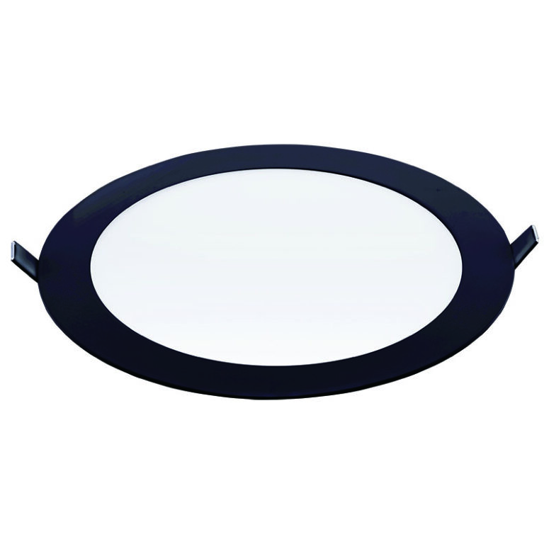 PANEL LED 12W ECO NEGRO EMBUTIDO REDONDO